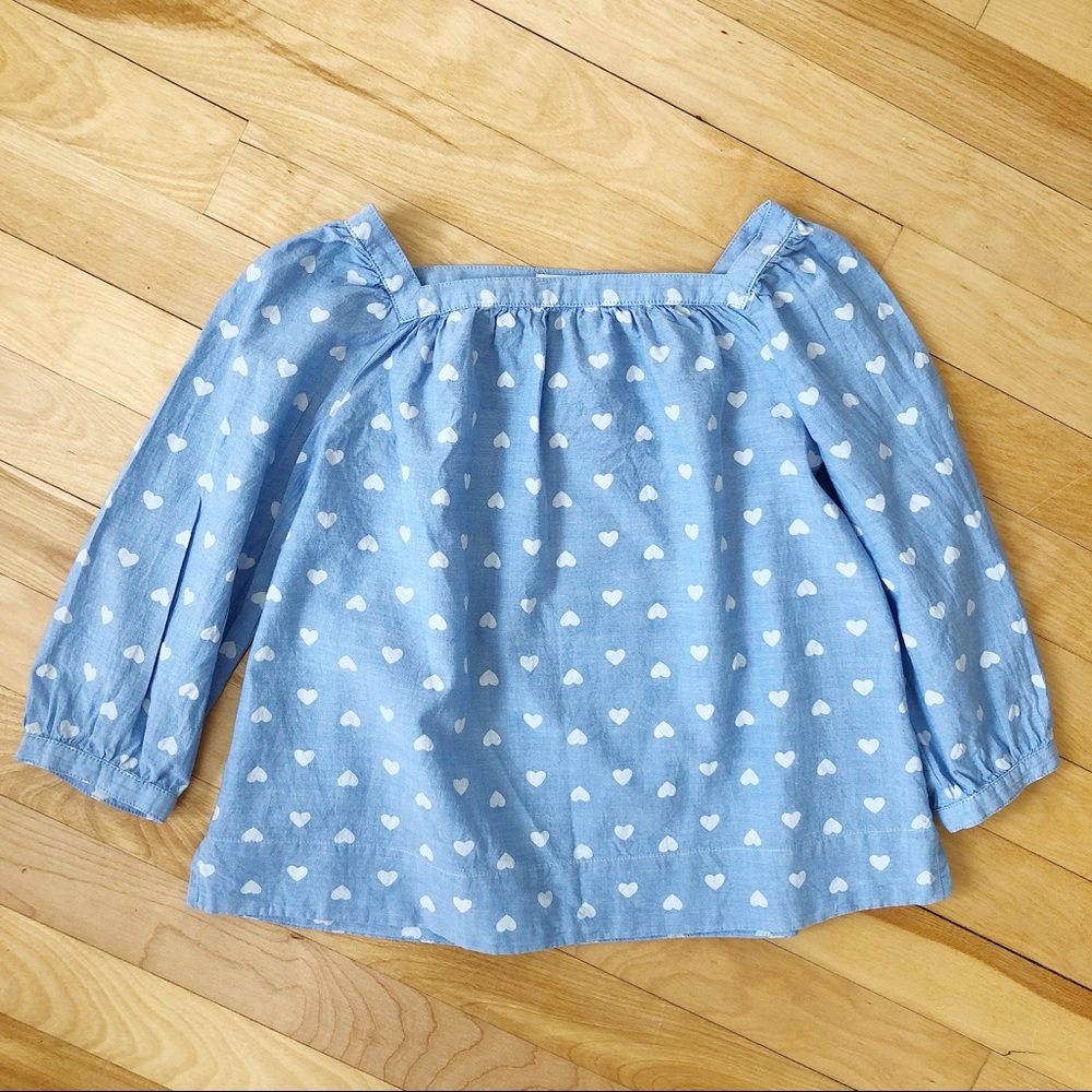 Kids J. Crew Heart Chambray Shirt - Size 6-7